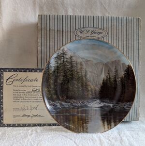 W.S. George "Yosemite Falls" Collector Plate - America the Beautiful w/ COA